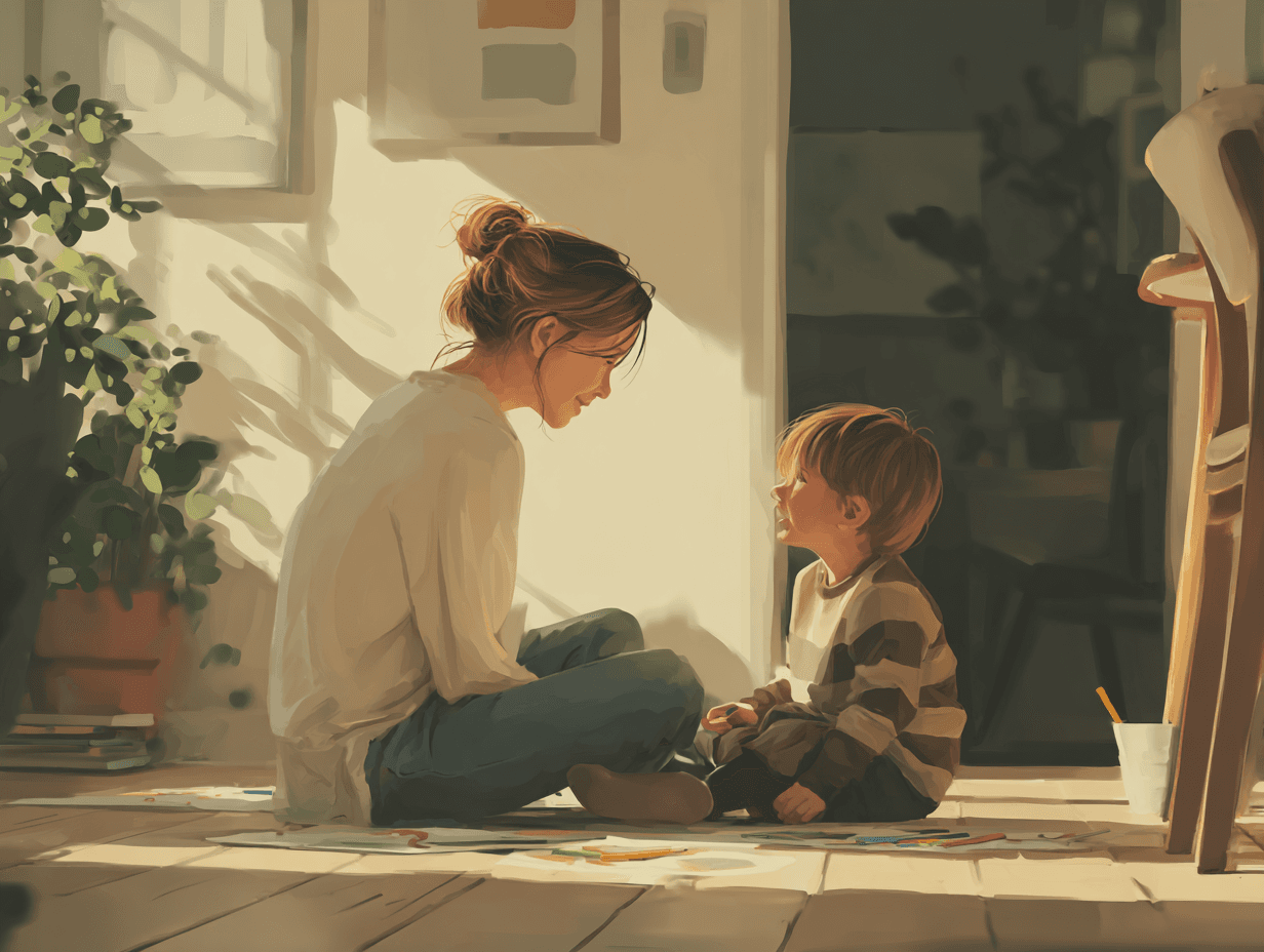 Parent observing and supporting child's learning in Montreal