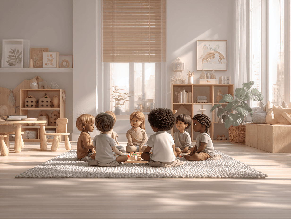 Child and tutor working together with interactive learning materials and games