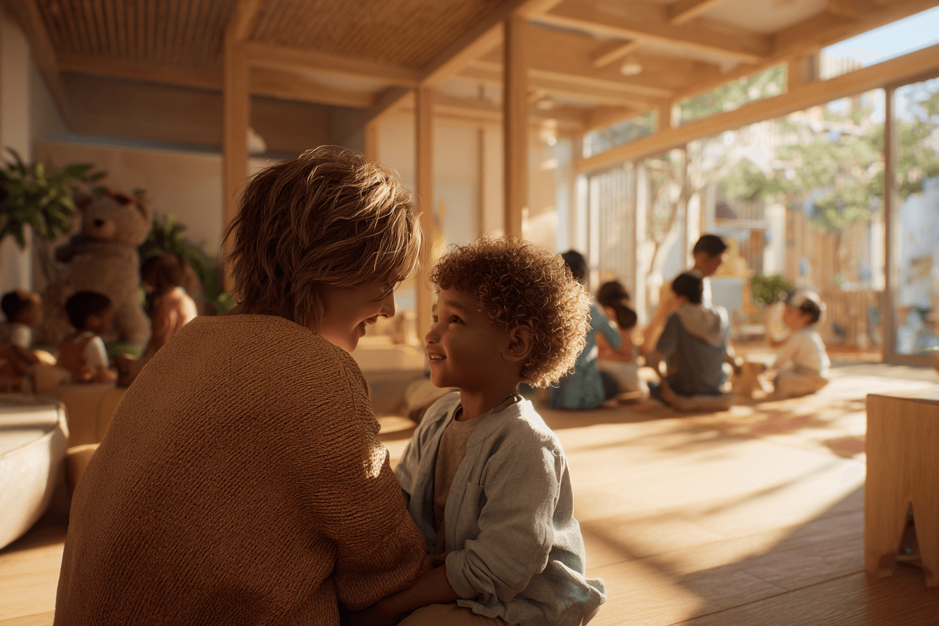 Parent and child in learning environment in Montreal - Little Circle with Laureen