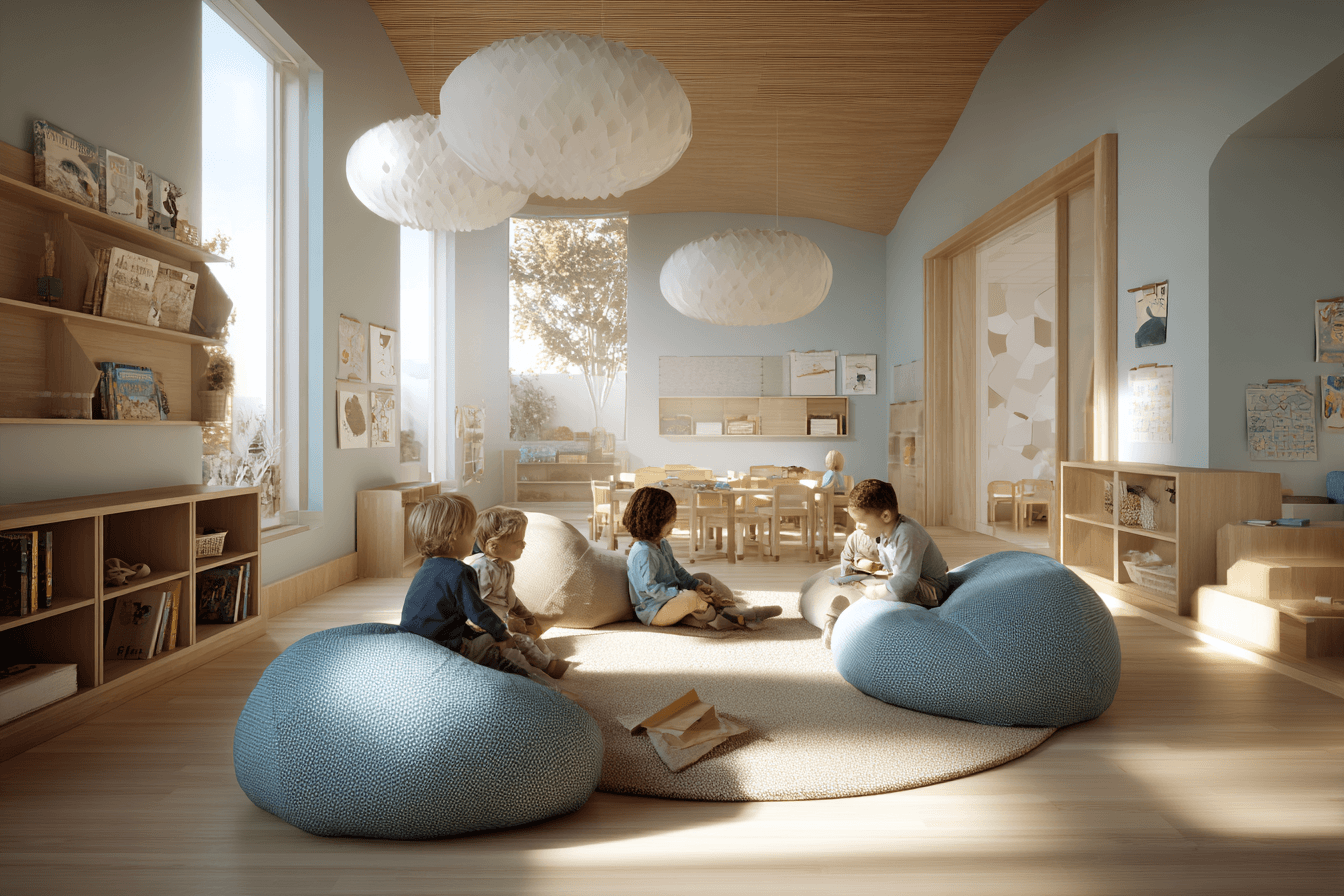 Inclusive small group learning session with diverse children in Montreal